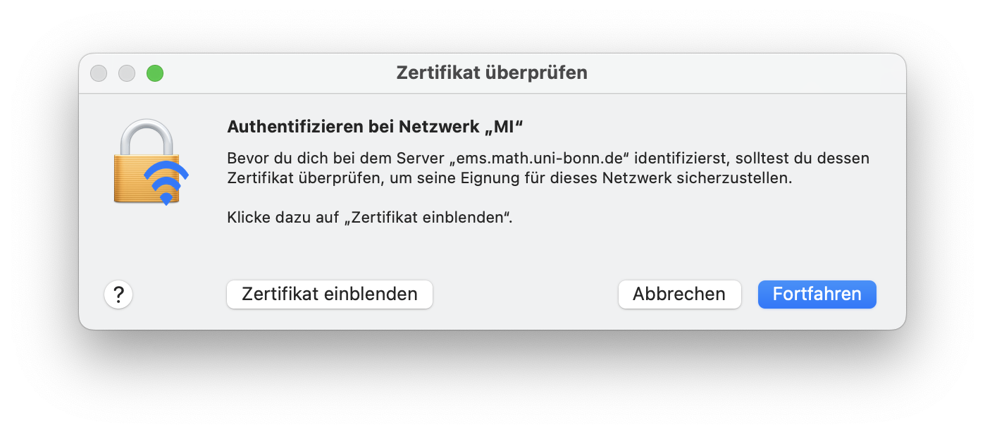 Zertifikat überprüfen